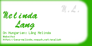 melinda lang business card